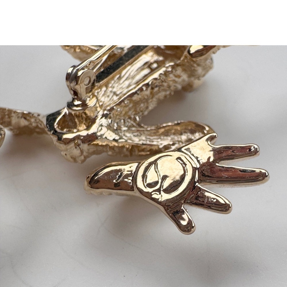 Vintage Swarovski frog brooch gold tone - Picture 7 of 7